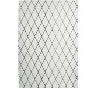 Tapis Shaggy Géométrique Vivica Blanc & Anthracite 80 x 250 cm Blanc