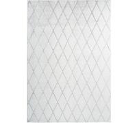 Tapis Shaggy Géométrique Vivica Blanc & Bleu Gris 80 x 250 cm Blanc