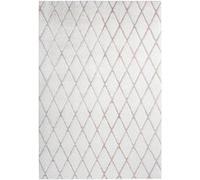 Tapis Shaggy Géométrique Vivica Blanc & Rose 160 x 230 cm Blanc