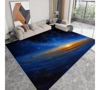 Tapis Shaggy Lavable 140 x 200cm - Moelleux et Antidérapant Caoutchouc Anti-Sable Tapis, Voie lactée Ciel étoilé étoiles Galaxie pour Salon Couloir Salle D'étude Décorations Intérieures