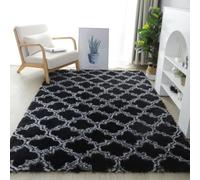 Tapis Shaggy Long Poil Tie-Dye DéCoration De La Maison Rug (Black,60x160cm)