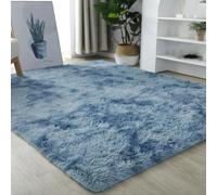 Tapis Shaggy Long Poil Tie-Dye DéCoration De La Maison Rug (Blue 1,60x120cm)