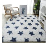 Tapis Shaggy Long Poil Tie-Dye DéCoration Maison Rug (Five Stars,60x120cm)