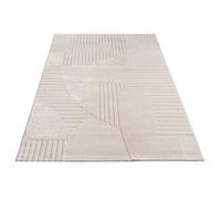 Tapis shaggy moderne - PACO HOME - 200x290 cm - Crème - Poil long - Polyester - Adapté au chauffage par le sol