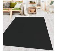 Tapis Shaggy Noir - SIMPEX - Lavable - 120 x 160 cm - Peluche 100% polyester - Hauteur des poils ± 25 mm
