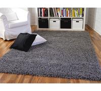 Tapis Shaggy - PERGAMON - Aloha - Anthracite - 200x200 cm - Poils longs et doux