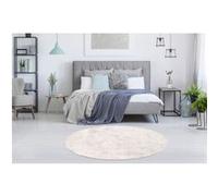 Tapis Shaggy Rond Fait Main "Diamond" Rose 120 cm Rose G