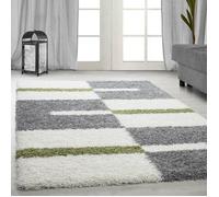Tapis Shaggy Salon - BRIGITTE - Vert - 200 x 290 cm - 100% Polypropylène - SIMPEX