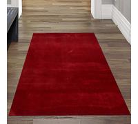 Teppich-Traum Tapis Shaggy Salon de Tapis Moquette Flokati en Rouge, 80 x 150 cm