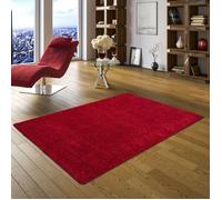 Tapis Shaggy - SNAPSTYLE - Cottage - Rouge - 100x100 cm - Intérieur