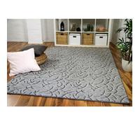 Tapis Shaggy - SNAPSTYLE - Frieda - Gris - 200x200 cm - Poils longs - Découpage des contours