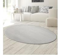Tapis Shaggy - TEPPICH-TRAUM - Flokati - 140x200 cm - Gris - Anti-dérapant - Polyester