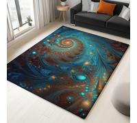 Tapis Shaggy Texture Fantastique Abstraite, Tapis rectangulaire d'intérieur 140 x 200 cm Multicolore Sol Antidérapant et Lavable en Machine - pour Le Salon - la Chambre, Doux et Confortable