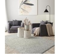 Tapis Shaggy - THE CARPET - Gris - 200x290 cm - Antidérapant - Lavable
