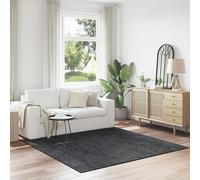 Tapis Shaggy vidaXL avec Support en Latex Gris foncé 200x200 cm