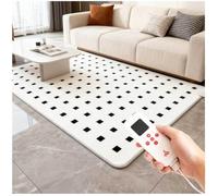 Tapis Shauffant électrique avec 60 Niveaux de Température Réglables, Minuterie 12 Heures, Chauffe-Pieds Chauffage par Rayonnement, pour Le Yoga/à l'intérieur,Black Checkered,120x200cm
