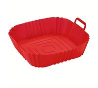 Tapis Silicone Air Fryer 1 plaque de cuisson en silicone 16 cm for friteuse à air, panier réutilisable for pizza, poulet frit, accessoire(Red)