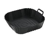 Tapis Silicone Air Fryer 1 plaque de cuisson en silicone 16 cm for friteuse à air, panier réutilisable for pizza, poulet frit, accessoire(Black)