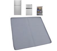 Tapis silicone pour mini-réfrigérateur, 50x50x1,5cm bac de récupération antidérapant et étanche avec rebords surélevés, protection pour appareils électroménagers lave-linge (Grise)