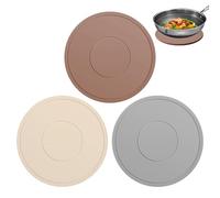 Tapis Silicone, Set de table silicone (3 pièces), Multifonctionnel Dessous de poêle rond, Dessous de plat résistant à la chaleur, Dessous de plat antidérapant, Réutilisable et lavable