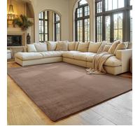 SIMPEX Tapis Brun 140x200 cm Tapis à Poils Courts Lavable, Doucement Antidérapant et Design Monochrome Moderne pour Salon, Chambre, Cuisine et Chambre d'enfant