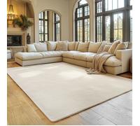 SIMPEX Tapis Crème 200x280 cm Tapis à Poils Courts Lavable, Doucement Antidérapant et Design Monochrome Moderne pour Salon, Chambre, Cuisine et Chambre d'enfant