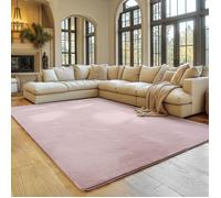 SIMPEX Tapis Rose 200x280 cm Tapis à Poils Courts Lavable, Doucement Antidérapant et Design Monochrome Moderne pour Salon, Chambre, Cuisine et Chambre d'enfant