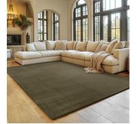 Tapis SIMPEX 240x340 cm Poils Courts Lavable, Doucement Antidérapant et Design Moderne pour Salon, Chambre Vert