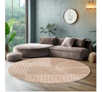 Tapis - SIMPEX - Rond - 120 x 120 cm - Rose - Style scandinave et bohème