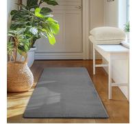 Tapis SIMPEX Runner 60x100 cm Poils Courts Lavable, Antidérapant et Doux, Design Moderne pour Chambre Gris