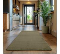 Tapis SIMPEX Runner 80x150 cm Poils Courts Lavable, Antidérapant et Doux, Design Moderne pour Chambre Vert