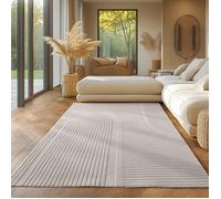 Tapis SIMPEX scandinave uni boho crème 120x170 cm, Tapis décoratif doux et lavable avec effet 3D, salon et la chambre à coucher