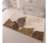 Tapis simple et élégant avec motif feuilles de ginkgo extra large, lavable, doux au toucher, antidérapant, ne perd pas ses poils - pour salon, salle à manger, chambre à coucher, bureau - 80 x 150 cm