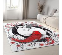 Tapis simple hexagonal à poils courts antidérapant, ne perd pas ses poils, lavable en machine, tapis de sol doux et pelucheux pour salon, chambre à coucher, 80 x 150 cm, noir