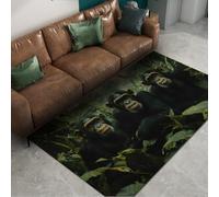Tapis Singe Mignon Singe réaliste Jungle 60x120cm | Tapis animaux sauvages esthétique, lavable, pliable, fin et plat, pour chambre d'enfant et salle de jeux