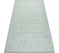 Tapis SISAL SION 22184 Diamants tissage plat vert / bleu / vert écru 80x150 cm