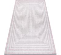 Tapis SISAL SION labyrinthe 22376 tissage plat rose / rose écru 120x170 cm