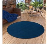 Tapis - SNAPSTYLE - Joy - Velours - Rond - 133x133 cm - Bleu foncé