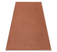 Tapis Softy Rouge Terre Cuite, Plaine Couleur Unie, pour Chambre/Salon/Chambre à Coucher, 80x150 cm