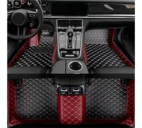 Tapis Sol Cuir pour Lincoln pour Corsair 2024 2025 2026 Imperméable, Tous Temps, Ensemble Complet Tapis De Voiture(Black and Wine Red)