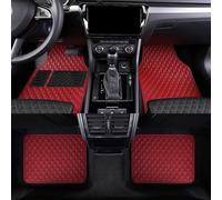 Tapis Sol Cuir Voiture pour Vauxhall Corsa F Ultimate 2020-2025, 4 pièces Antidérapants Imperméables Tout Temps Moquettes, sur Mesure Avant Arrière Interieur Accessoires, B/Red