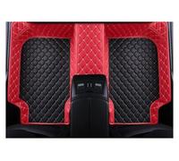 Tapis Sol Intérieur Voiture en Cuir, pour Mitsubishi pour Outlander pour Lancer X 2015 2016 2017 2018 2019 2020 2021 Tapis de Sol Voiture(3 pc Black Red A)