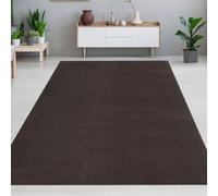 Tapis Souple Unicolore Moderne & Facile d'entretien pour salon en marron