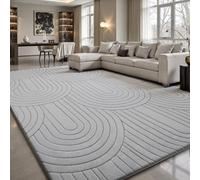 Tapis Sour Lemon pour salon 275x370cm, tapis semi-circulaire 3D gris pour chambre à coucher, tapis extra grand pour salon, tapis à poils courts antidérapant et lavable à la machine pour chambre d