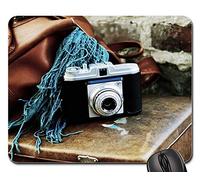 Tapis Souris, Bagage Valise en Cuir Vieille Valise S'En Aller Gamer Mouse Pad Antidérapante Mousepad Doux Tapis De Bureau pour Souris Jeux Ordinateur 25X30Cm
