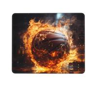 Tapis Souris Basket-Ball en feu et éclaboussures de Flammes d'eau Mousepad | 10x12in Résistant Base de table Moderne Tapis de Souris Gaming pour Clavier Ordinateur PC