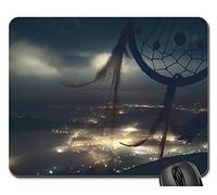 Tapis Souris, Capteur De Rêves Ville Nuit L'Arrière-Plan Gaming Mousepad Antidérapante Mouse Pad Portable sous Main Bureau pour Pc Ordinateur Souris 25X30Cm