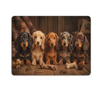 Tapis Souris Cinq adorables Chiots teckels d'affilée Tapis de Bureau