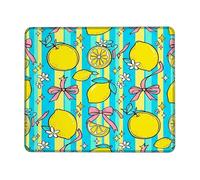 Tapis Souris Citron d'été nœud Papillon ludique Souris Tapis 10x12in