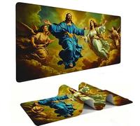 Tapis Souris de Jeu, XXL Grand Tapis de Souris Gaming 60 x 30 cm épaisseur 3MM, Mouse Pad D'ordinateur Antidérapant et étanche avec Bords Bureau pour Bureau/Maison - (Notre Dame de Jésus) s-1286